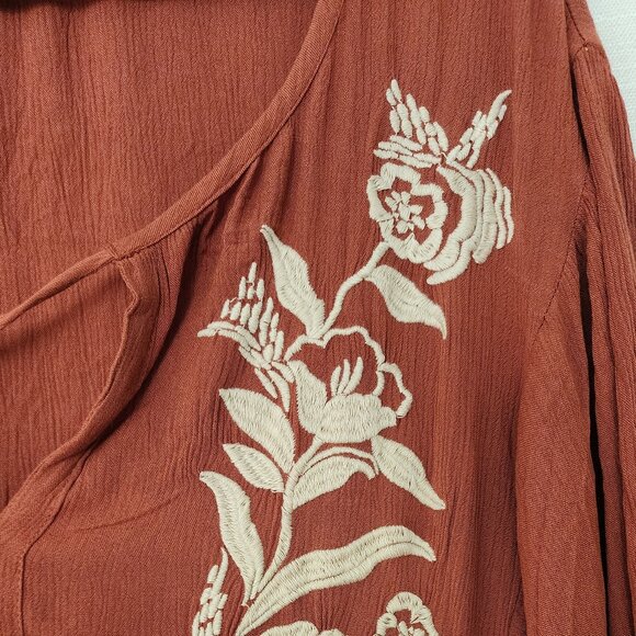 Embroidered Tunic Dress Top Blouse Arla Embroidery Size 26 28 (3X) Amber Boho - Picture 5 of 12